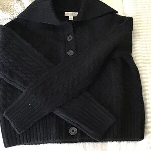 J Crew  collared button cardigan sweater size Sm black